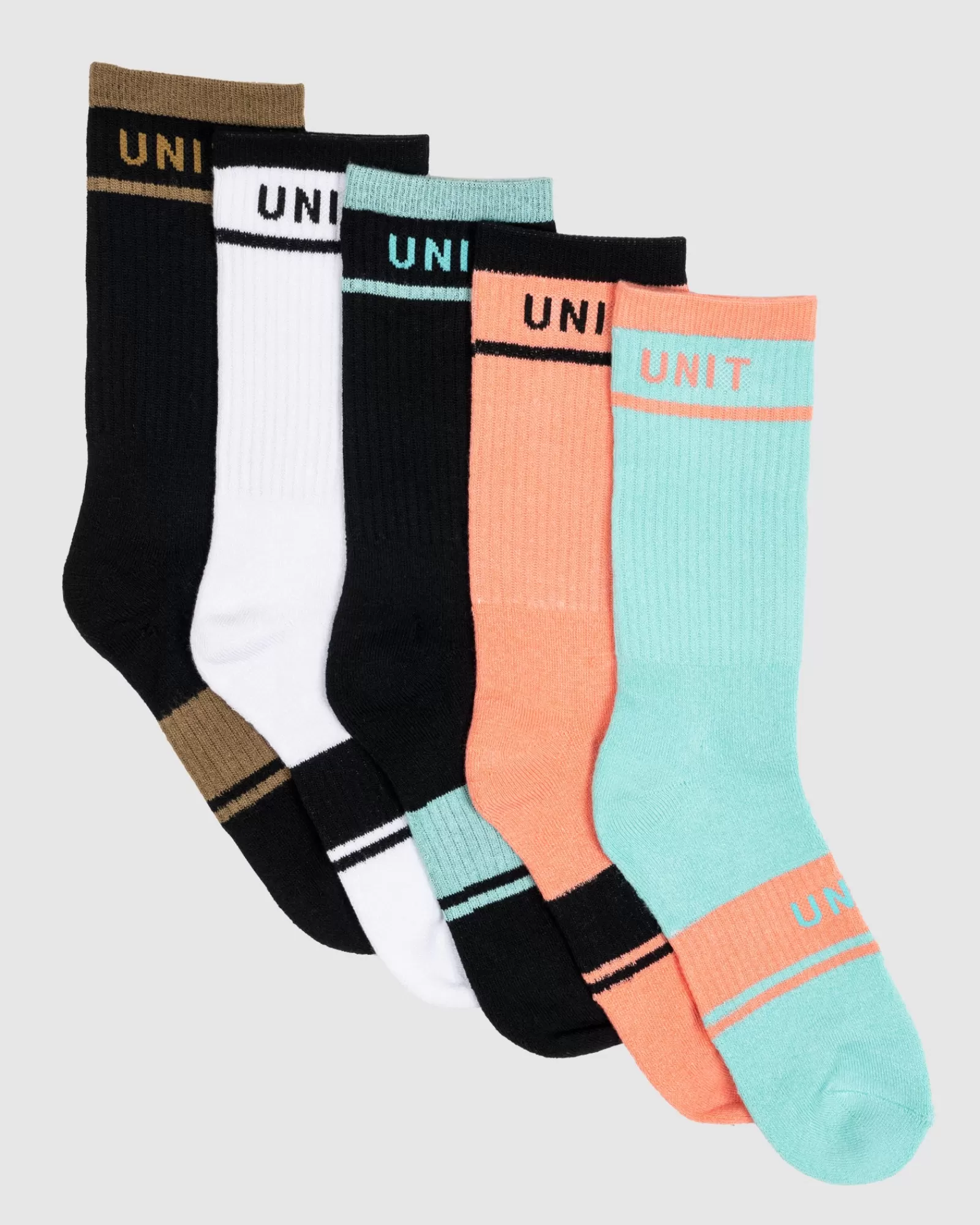 unit_equip_hi_lux_bamboo_socks___pack_3.webp Unit Clothing UNIT Equip Hi -Lux Bamboo Socks - 5 Pack MULTI Clearance
