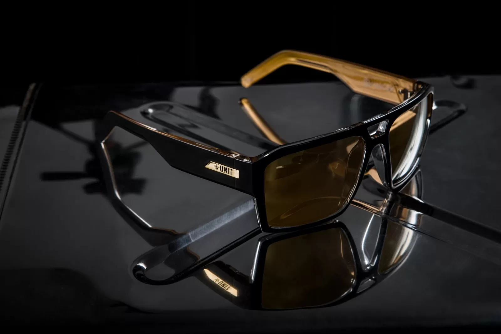 unit_sunglasses_vault__matte_black_gold_polarised_4.webp Unit Clothing UNIT Sunglasses Vault - Matte Black Gold Polarised MB GOLD Best Sale
